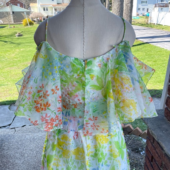 Vintage 1970s Spring Floral Maxi Dress Sundress - Picture 2 of 12